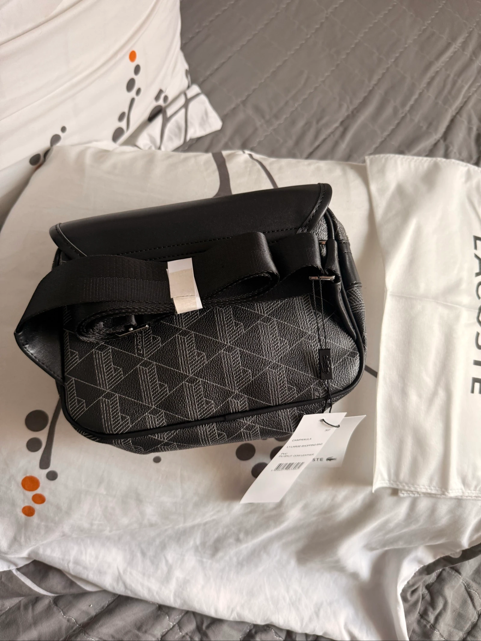 Sac bandoulière Lacoste Monogram preto – Novo com estojo – photo 9